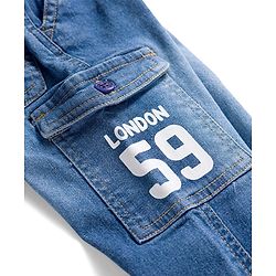 Babyhug Denim Full Length Washed Jeans With Stretch - Blue