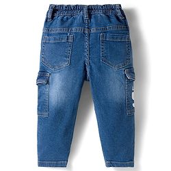 Babyhug Denim Full Length Washed Jeans With Stretch - Blue