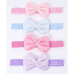 Babyhug Free Size Headbands With Bow Applique Pack Of 4 - Multi Colour
