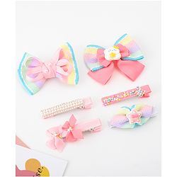 Babyhug Bow and Butterfly Clips Set of 6 - Pink