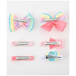 Babyhug Bow and Butterfly Clips Set of 6 - Pink