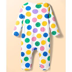 Babyhug Disney Interlock Knit Full Sleeves Footed Sleepsuit With Minnie Mouse Graphics Pack Of 2 - Blue & White