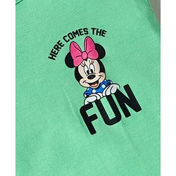 Babyhug Disney Knit Sleeveless Slips with With Minnie Mouse Graphics Pack of 3 - Light Green & Blue