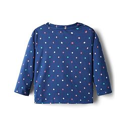 Babyhug Cotton Knit Full Sleeves Co-ords Night Suit with Polka Dot Print - Navy Blue