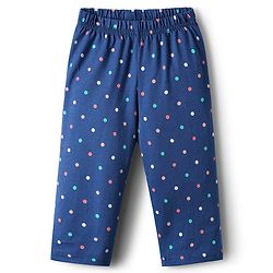 Babyhug Cotton Knit Full Sleeves Co-ords Night Suit with Polka Dot Print - Navy Blue