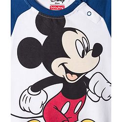 Babyhug Disney Terry Knit Raglan Full Sleeve T-Shirt with Joggers and Mickey Mouse Graphic - Navy Blue