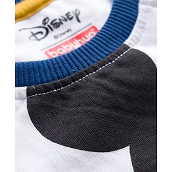 Babyhug Disney Terry Knit Raglan Full Sleeve T-Shirt with Joggers and Mickey Mouse Graphic - Navy Blue
