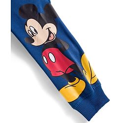 Babyhug Disney Terry Knit Raglan Full Sleeve T-Shirt with Joggers and Mickey Mouse Graphic - Navy Blue