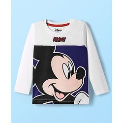 Babyhug Disney Single Jersey Knit Full Sleeves Cut & Sew T-Shirt & Lounge Pant Set with Mickey Mouse Graphics - Multicolor