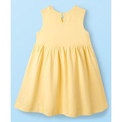 Babyhug Single Jersey Knit Sleeveless Beach Theme & Polka Dot Printed Frocks Pack of 3 - Yellow Pink & White