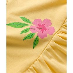 Babyhug Single Jersey Knit Sleeveless Beach Theme & Polka Dot Printed Frocks Pack of 3 - Yellow Pink & White