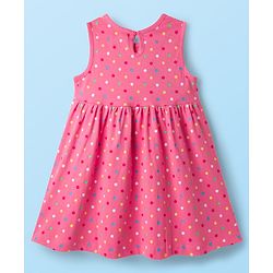 Babyhug Single Jersey Knit Sleeveless Beach Theme & Polka Dot Printed Frocks Pack of 3 - Yellow Pink & White
