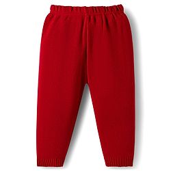 Babyhug Knit Full Sleeves Sweater Set with I love Mom Text Print - Red