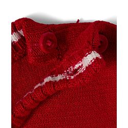 Babyhug Knit Full Sleeves Sweater Set with I love Mom Text Print - Red