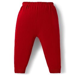 Babyhug Knit Full Sleeves Sweater Set with I love Mom Text Print - Red