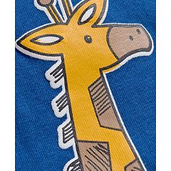 Babyhug Single Jersey Knit Full Sleeves T-Shirt & Lounge Pant Set With Animal Print - Yellow & Blue