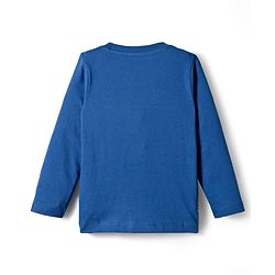 Babyhug Single Jersey Knit Full Sleeves T-Shirt & Lounge Pant Set With Animal Print - Yellow & Blue