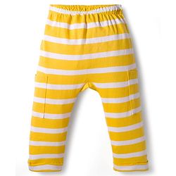 Babyhug Single Jersey Knit Full Sleeves T-Shirt & Lounge Pant Set With Animal Print - Yellow & Blue