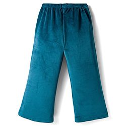 Babyhug Velour Knit Full Length Flared Solid Woollen Pant - Blue