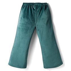 Babyhug Velour Knit Full Length Flared Solid Woollen Pant - Blue