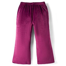 Babyhug Velour Knit Full Length Flared Solid Woollen Pant - Blue