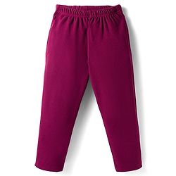 Babyhug Velour Knit Full Length Solid Colour Fleece & Woollen Pant - Maroon