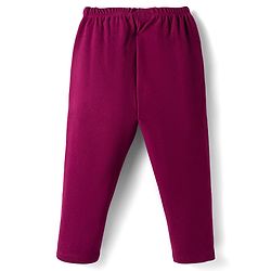 Babyhug Velour Knit Full Length Solid Colour Fleece & Woollen Pant - Maroon