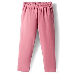 Babyhug Velour Knit Full Length Solid Colour Fleece & Woollen Pant - Maroon