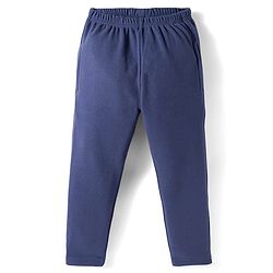 Babyhug Velour Knit Full Length Solid Colour Fleece & Woollen Pant - Maroon