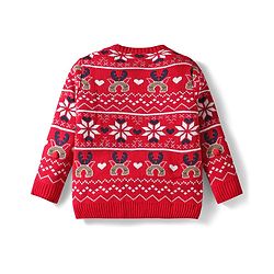 Babyhug Knit Full Sleeves Pullover Sweater with Aztec Design - Red