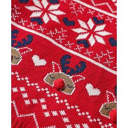 Babyhug Knit Full Sleeves Pullover Sweater with Aztec Design - Red