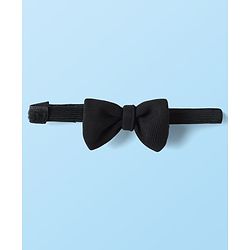 Babyhug Knit Full Sleeves Solid Three Piece Party Suit with Bow - Black