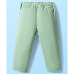 Babyhug Knit Full Sleeves Solid Polo Party T-Shirt & Trouser Set With Bow Applique & Attached Waistcoat - Mint Green & White