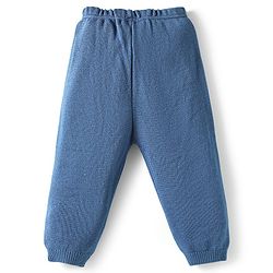 Babyhug Knit Full Sleeves Pullover Sweater Set with Color Block Design & Car Patch - Blue