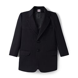 Babyhug Woven Full Sleeves Solid Overcoat Blazer - Navy Blue