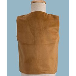 Babyhug Woven Full Sleeves Solid Color 3 Piece Party Suit with Bow - Tan