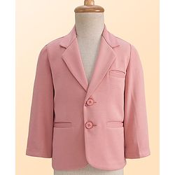 Babyhug Knit Full Sleeves Solid Color 3 Piece Party Suit with Bow - Pink