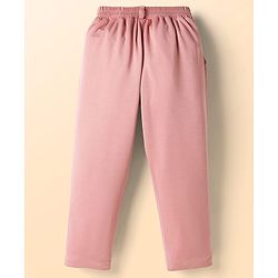 Babyhug Knit Full Sleeves Solid Color 3 Piece Party Suit with Bow - Pink