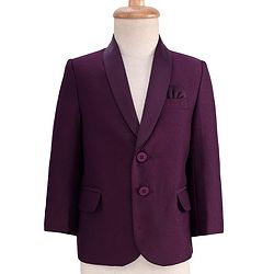 Babyhug Woven Full Sleeves Solid Color 4 Piece Party Suit with Bow Applique - Maroon