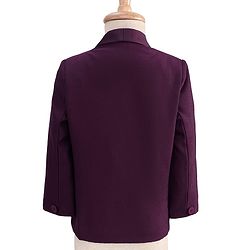 Babyhug Woven Full Sleeves Solid Color 4 Piece Party Suit with Bow Applique - Maroon