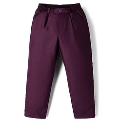 Babyhug Woven Full Sleeves Solid Color 4 Piece Party Suit with Bow Applique - Maroon