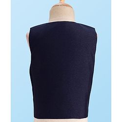 Babyhug Woven Four Piece Party Suit Set with Bow - Navy Blue