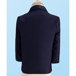 Babyhug Woven Four Piece Party Suit Set with Bow - Navy Blue