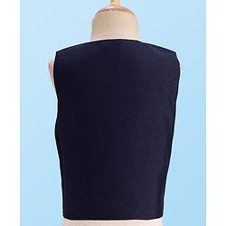 Babyhug Woven Four Piece Party Suit Set with Bow - Navy Blue