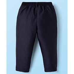 Babyhug Woven Four Piece Party Suit Set with Bow - Navy Blue