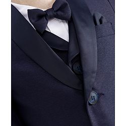 Babyhug Woven Four Piece Party Suit Set with Bow - Navy Blue