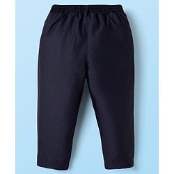 Babyhug Woven Four Piece Party Suit Set with Bow - Navy Blue
