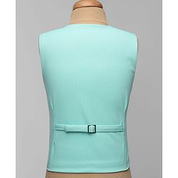 Babyhug Knit Full Sleeves Solid Color 3 Piece Party Suit with Bow Applique - Mint