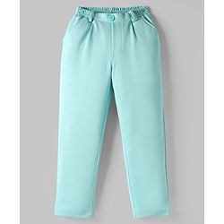 Babyhug Knit Full Sleeves Solid Color 3 Piece Party Suit with Bow Applique - Mint