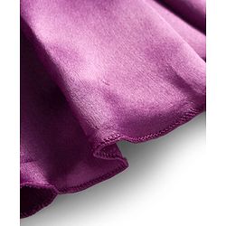 Babyhug Woven Sleeveless Pleated Party Dress With Floral Corsage - Purple